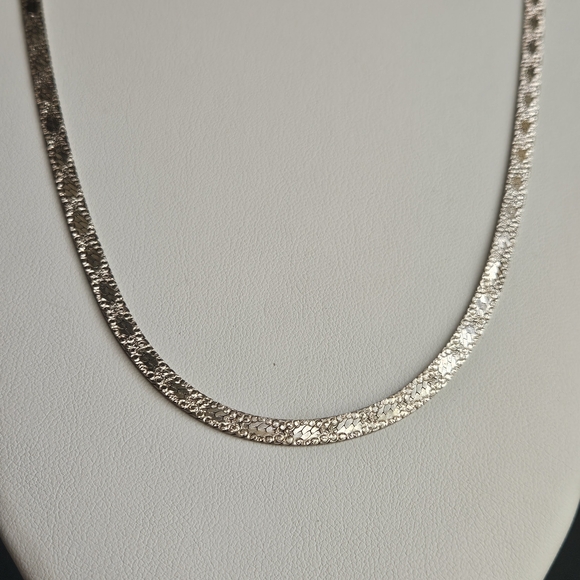 Vintage BBI Italy Sterling Silver 925 Long Herringbone Chain Necklace 30-inch - Picture 12 of 13